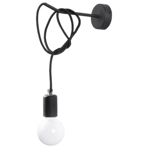 Fali lámpa, Edison, fekete, 8x23x100 cm