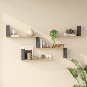 Fali polc, Flear, antracit, 14.5x179x76.2 cm - Img 1