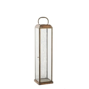 Felinar decorativ Herslev, Auriu antic, 12x12x49 cm - Img 4