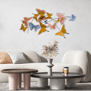 Fém fali kép Butterflies, sokszínű, 105x8x57 cm
