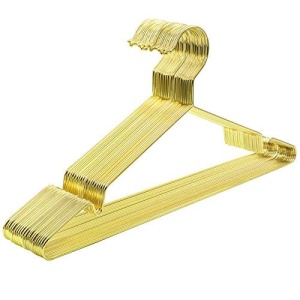 Fém vállfa szett, Songmics, arany, 42x0.3x20.5 cm, 20 db-os - Img 2