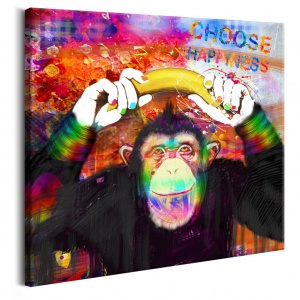 Festmény Choose Happiness, 70x70 cm