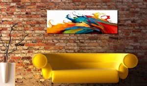 Festmény Colorful Storm, 135x45 cm - Img 2