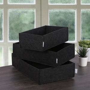 Filc irodai rendszerező szett 3 részes, HMY-6271, fekete, 32x21x7.5 cm