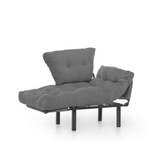 Fotel, Nitta, szürke, 135x70x45 cm - Img 4