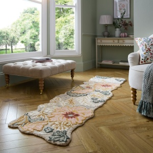 Futószőnyeg, Flair Rugs Daphne Shaped Floral, rózsaszín, 60x230 cm