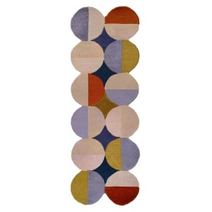 Futószőnyeg, Flair Rugs Mia Ellipse, kék/téglaszín, 80x230 cm - Img 2