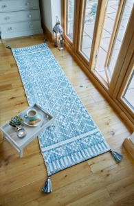 Futószőnyeg, Leela Runner, Flair Rugs, elefántcsont/pávakék, 60X200 cm