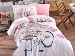Gyerek ágyneműhuzat, Paris Love, 100% pamut