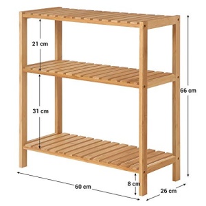 Hárompolcos polc, Songmics, szürke, 59x26x66 cm - Img 4