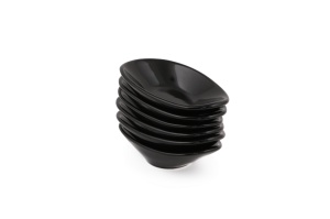 Kerámia szószos tál szett, Mayd200, fekete, 12x7.9x3 cm, 6 db-os - Img 3