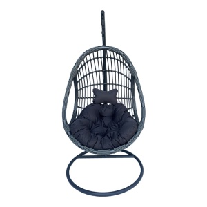 Kerti hintaágy, Cungo, Pako World, rattan, szürke, 125x105x195 cm