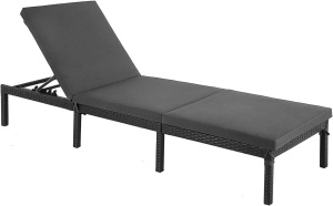 Kerti napozóágy, Songmics, GCB27BRV1, fekete, 59x198x28 cm, 150 kg
