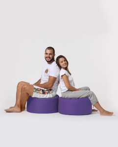 Kerti puff Round, lila, 55x30 cm - Img 9