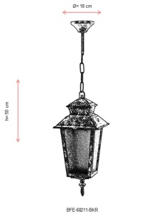 Kültéri csillár 68211, barna, 50x18 cm - Img 3