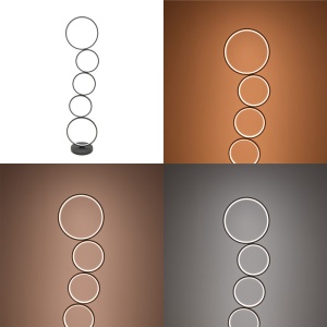 LED-es állólámpa, Chemal, fekete, 30x30x130 cm - Img 2