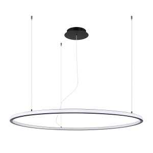 LED-es csillár, Risa, 3000K, fekete, 120x120x160 cm
