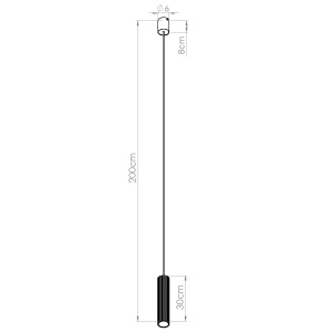 LED-es függőlámpa, Ivar 1, 4000K, fehér, 6.4x6.4x200 cm - Img 2