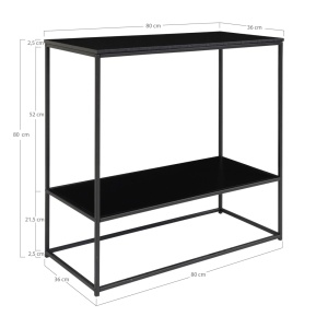 Masa consola Vita, Negru, 36x80x80 cm - Img 3