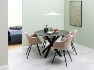 Masa dining Heaven, Negru, 75.5x119x119 cm - Img 2