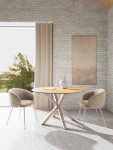 Masa dining Heaven V1, Natural, 75.5x119x119 cm