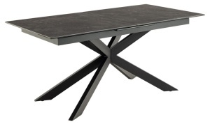 Masa dining Irwine, Negru, 76x210x90 cm - Img 4