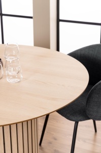 Masa dining Linley, Alb, 75x120x120 cm