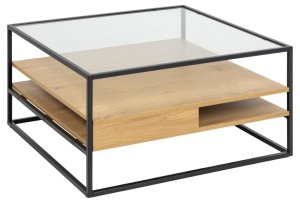 Masuta de cafea Randolf, Transparent, 40x80x80 cm - Img 3