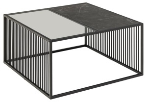 Masuta de cafea Strington, Negru, 40x80x80 cm - Img 9