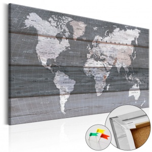 Parafa kép Grey Earth [Cork Map], 60x40 cm