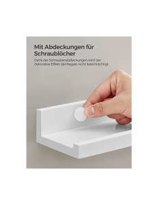 Polc szett, Songmics, MDF, fehér, 38 x 10 cm, 3 részes - Img 6