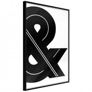 Poszter fekete kerettel, ""Ampersand (Black and White)"", 20x30 cm