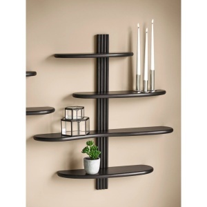 Raft de perete Aliano, Negru, 17.5x80x88 cm - Img 2