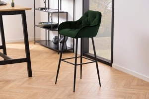Scaun de bar Brooke, Verde, 104x52x53 cm - Img 2