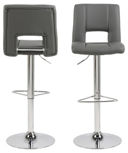 Scaun de bar Sylvia V3, Gri, 115x41.5x52 cm - Img 3