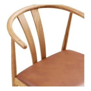 Scaun dining Artenara, Natural/Maro, 56x51x77 cm - Img 3