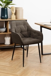 Scaun dining Brooke, Gri, 83x58x55 cm - Img 2