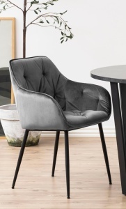 Scaun dining Brooke V2, Gri, 83x58x55 cm - Img 4