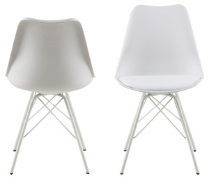 Scaun dining Eris, Alb, 85.5x48.5x54 cm - Img 6