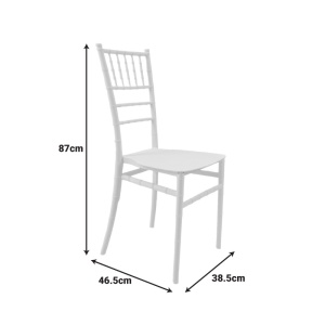 Scaun evenimente, Tiffany I, Alb, 38.5x46.5x87 cm - Img 14