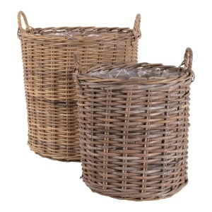 Set 2 piese Cosuri impletite Indo, Natura, 50x50x58 cm - Img 4