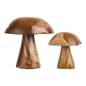Set 2 piese Decoratiuni tip ciuperci Kodi, Natural, 35x35x35 cm - Img 5
