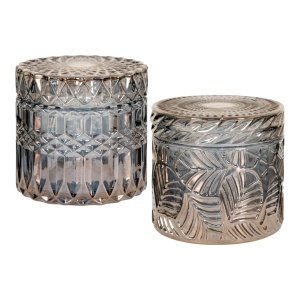 Set 2 piese Recipiente decorative, Gri inchis, 9x9x8.5 cm - Img 5