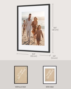 Set 3 piese Rame foto Kavi, Negru, 32x1.5x42 cm - Img 5
