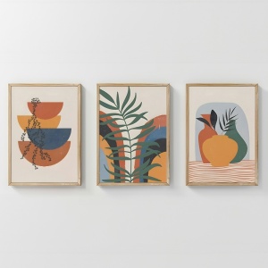 Set 3 tablouri Alenza Multicolor 33x1.5x48 cm