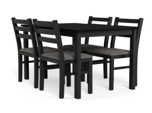 Set 5 piese Masa dining si Scaune Alicante, Negru, 74.5x110x70 cm - Img 3