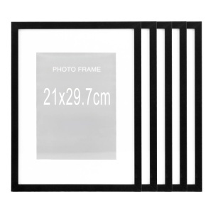 Set 5 piese Rame foto Marbella, Negru, 30x21x1.8 cm
