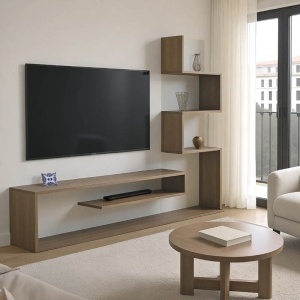 TV komód szett, Cazenda, Sonoma, 160x29x126 cm