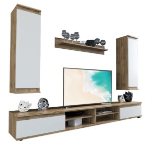 TV komód szett, Sandro, tölgy, 175x37x160 cm