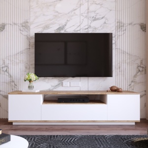 TV-konzol, Fr7, fehér, 180x44.6x44.5 cm